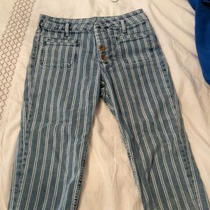 Anthropology stripped jeans